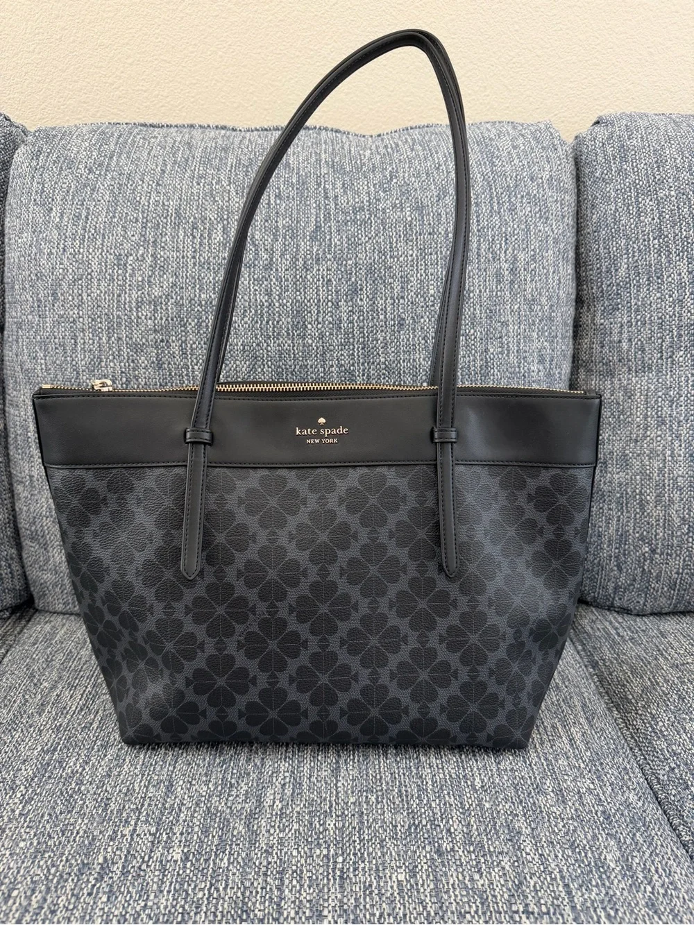 Kate Spade Black All Day Spade Flower Signature Tote Bag
